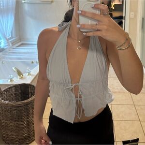 Women's Halter Top in Light Gray